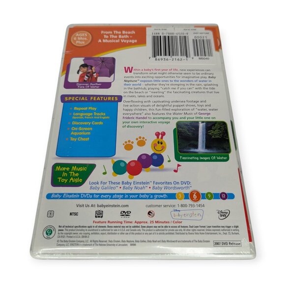 2007 DVD Release Disney Baby Einstein Baby Neptune DVD Sealed NWT - Picture 9 of 11